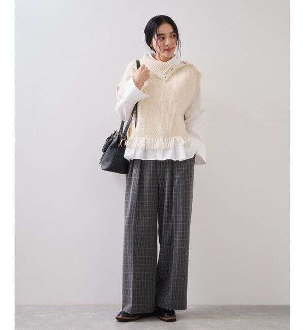 VIS「ボタンデザインポンチョベスト」|ベスト・ジレ|