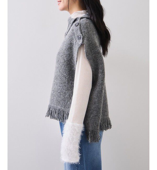 VIS「ボタンデザインポンチョベスト」|ベスト・ジレ|