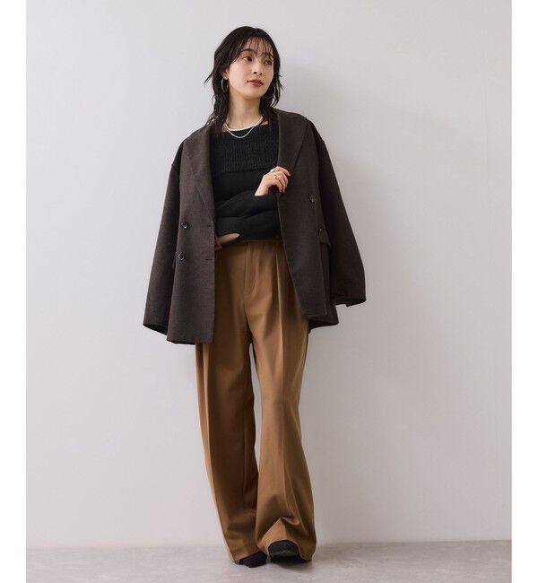 VIS「フェザーヤーンオフショルもちもちリブニット/イージーケア」|ニット・セーター|