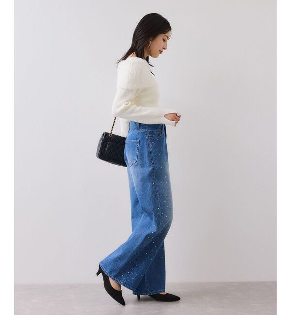 VIS「フェザーヤーンオフショルもちもちリブニット/イージーケア」|ニット・セーター|