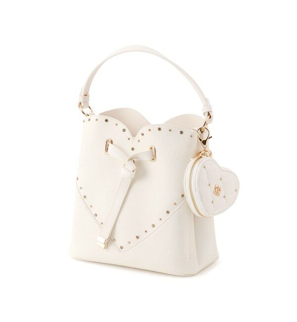 VIS「ラインストーン＆スタッズハートカットバッグ」|ショルダー・メッセンジャー|