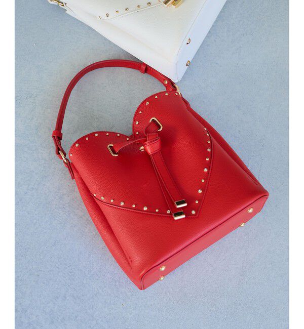 VIS「ラインストーン＆スタッズハートカットバッグ」|ショルダー・メッセンジャー|