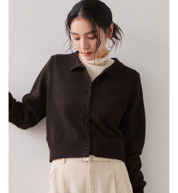 VIS「衿ファー取り外しカーディガン」|カーディガン|