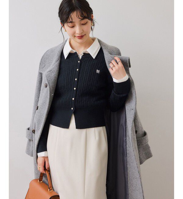 VIS「 ケーブルコンパクトカーディガン」|カーディガン|