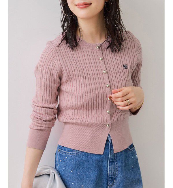 VIS「 ケーブルコンパクトカーディガン」|カーディガン|