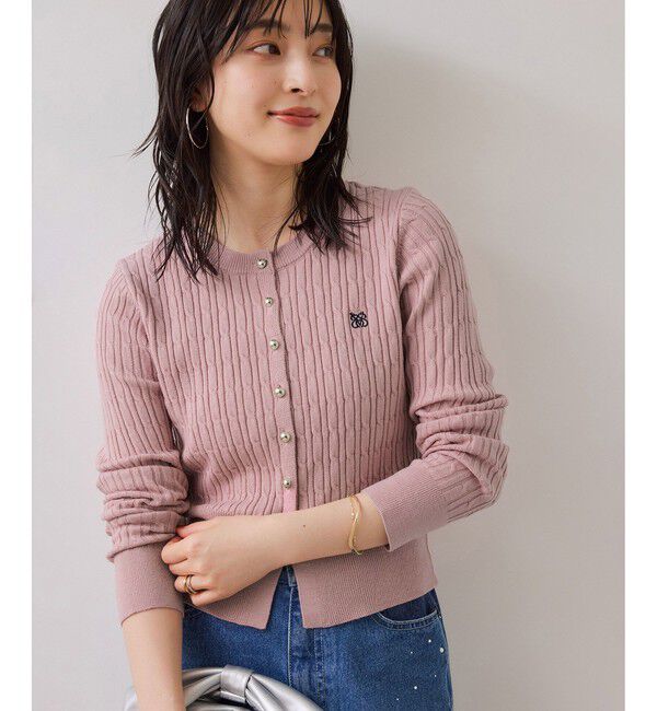 VIS「 ケーブルコンパクトカーディガン」|カーディガン|ピンク(63)