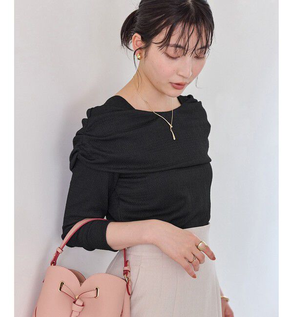 VIS「ジャガードオフショルプルオーバー/イージーケア」|Tシャツ・カットソー|ブラック(01)