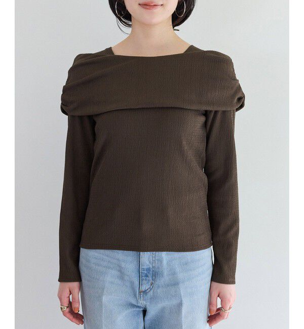 VIS「ジャガードオフショルプルオーバー/イージーケア」|Tシャツ・カットソー|