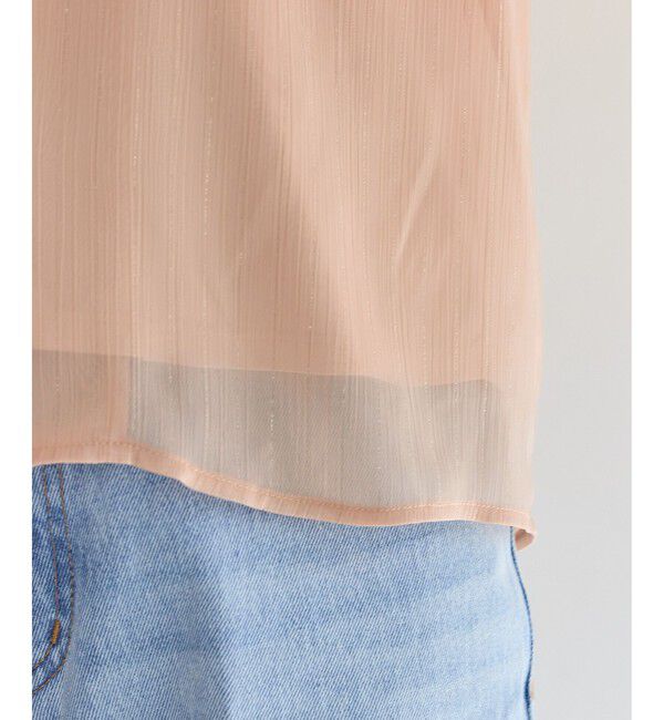 VIS「ラメ楊柳ボウタイブラウス」|シャツ・ブラウス|