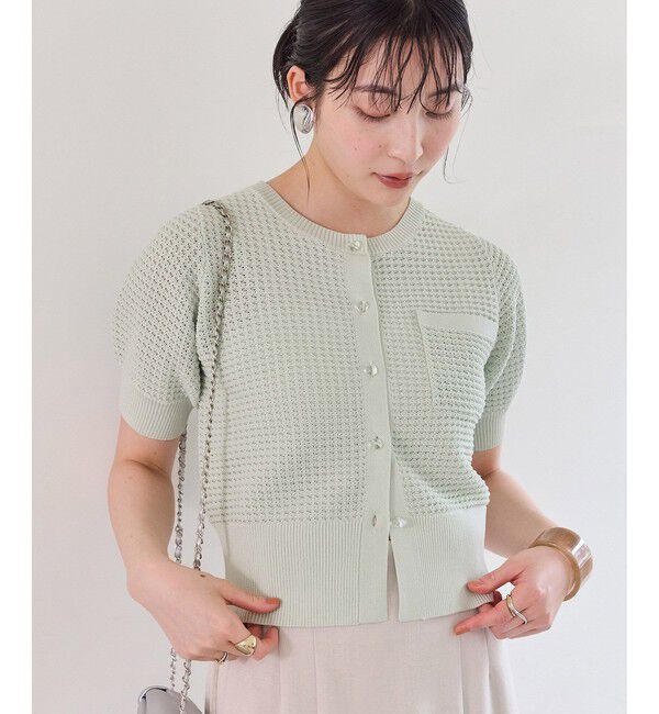 VIS「クルーネックコンパクトカーディガン/イージーケア」|カーディガン|
