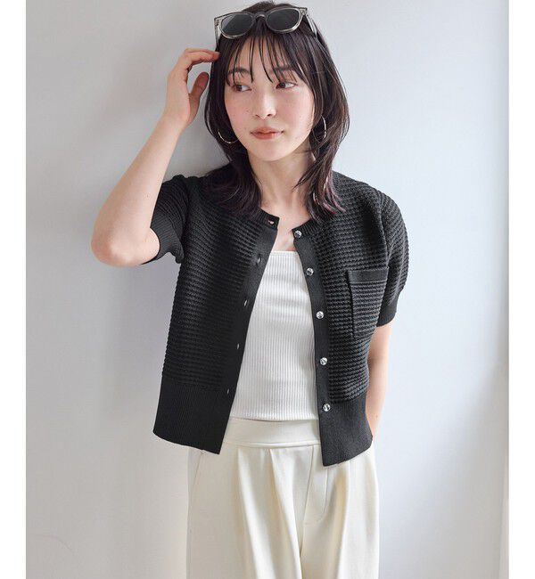 VIS「クルーネックコンパクトカーディガン/イージーケア」|カーディガン|