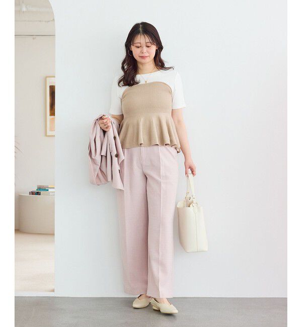 VIS「ペプラムサマーニットドッキングカットソー/イージーケア」|Tシャツ・カットソー|