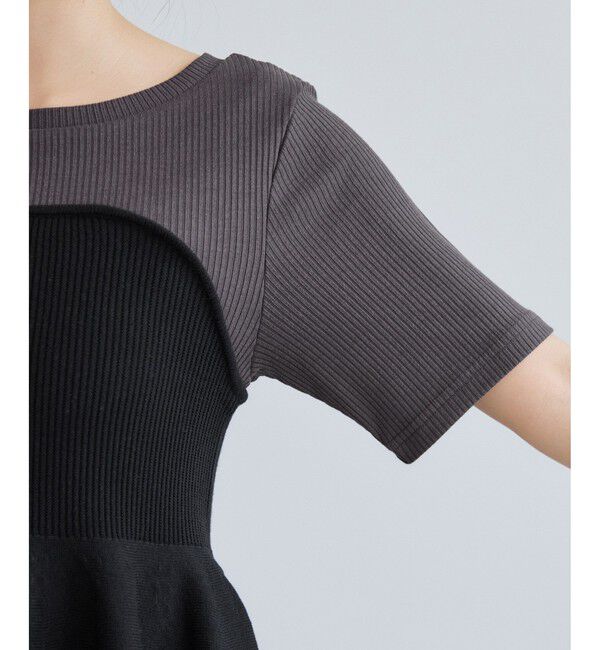 VIS「ペプラムサマーニットドッキングカットソー/イージーケア」|Tシャツ・カットソー|