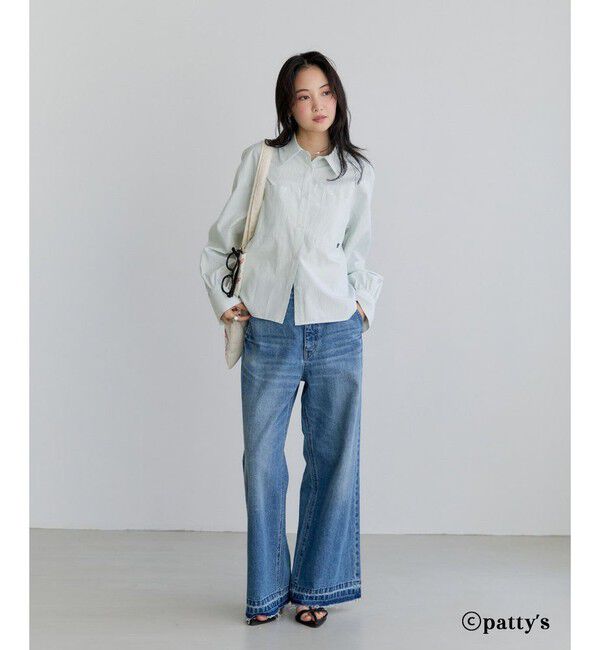 VIS「【SWIMMER&times;VIS】ポイント刺しゅうストライプシャツ」|シャツ・ブラウス|