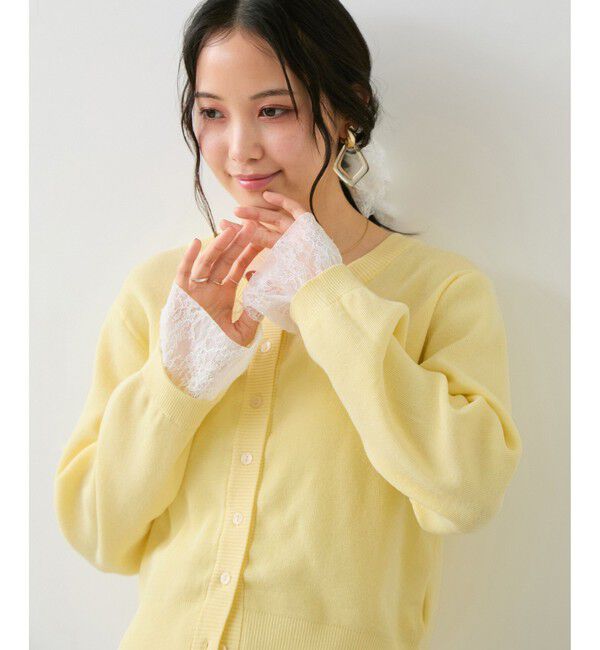 VIS「袖口レースカーディガン」|カーディガン|