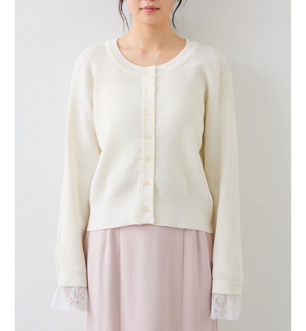 VIS「袖口レースカーディガン」|カーディガン|