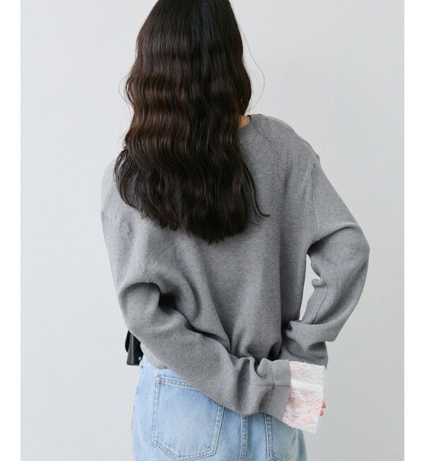 VIS「袖口レースカーディガン」|カーディガン|