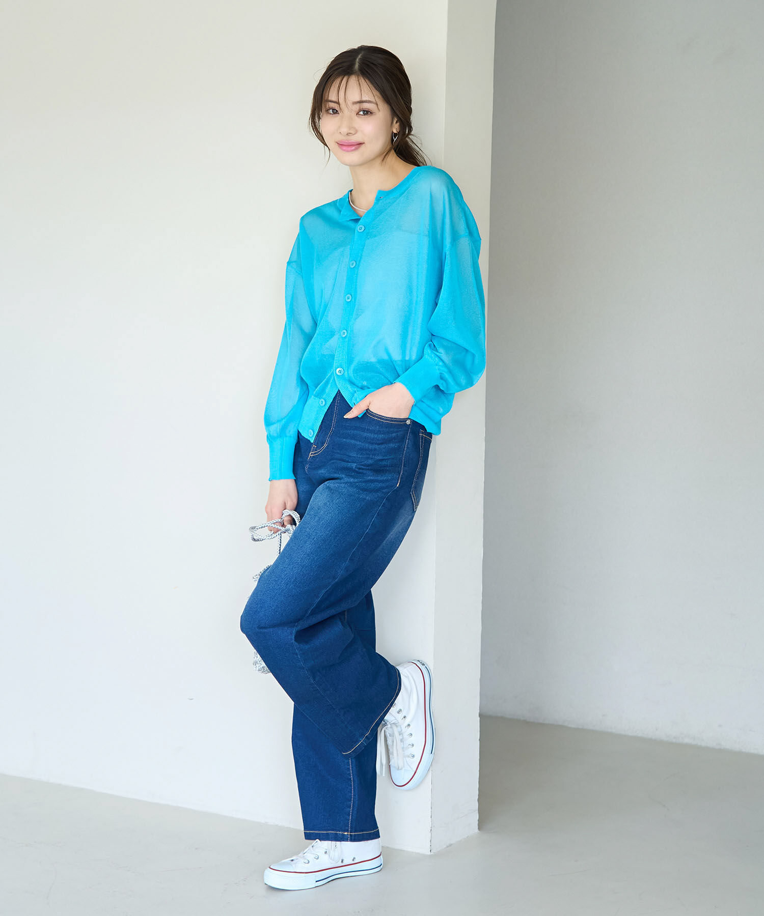 Rope&rsquo;Picnic「【WEB限定カラー:ピンク】2WAY/シアーカーディガン」|カーディガン|