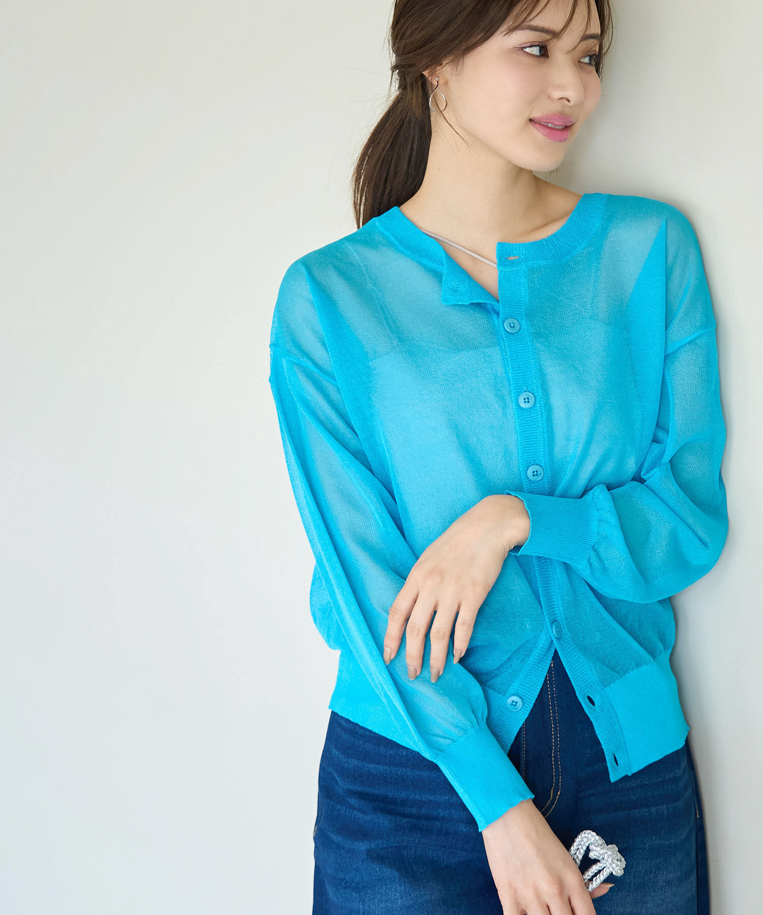 Rope&rsquo;Picnic「【WEB限定カラー:ピンク】2WAY/シアーカーディガン」|カーディガン|