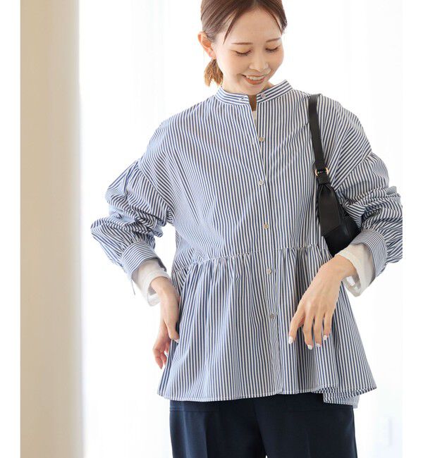 Rope&rsquo;Picnic「【花粉ガード・防シワ】ギャザーシャツブラウス」|シャツ・ブラウス|