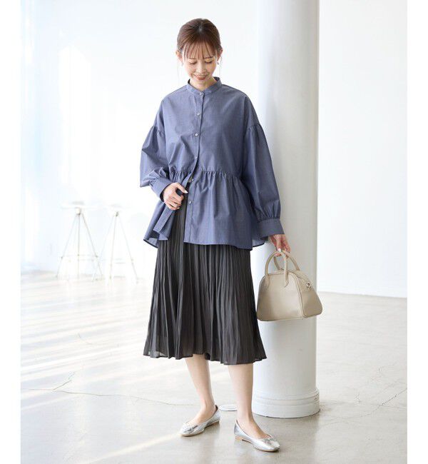 Rope&rsquo;Picnic「【花粉ガード・防シワ】ギャザーシャツブラウス」|シャツ・ブラウス|