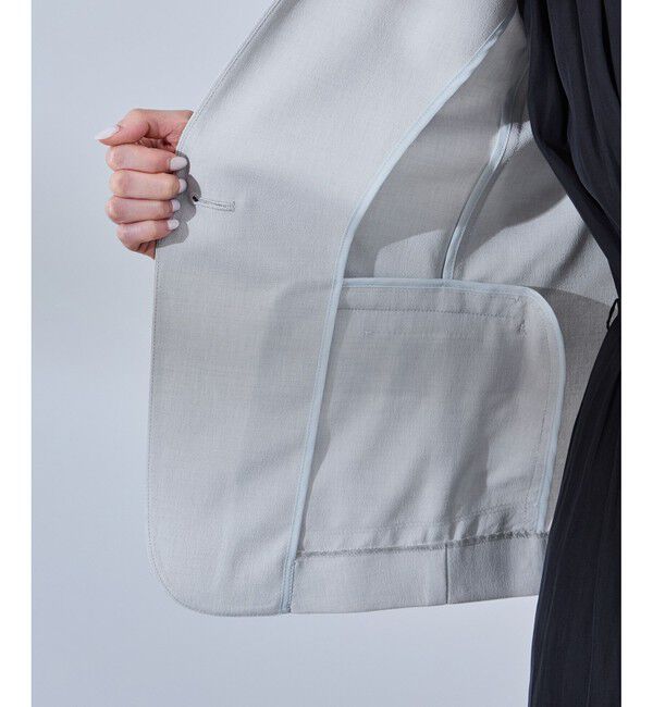 Rope&rsquo;Picnic「【UV対応】【リネンライク・シリーズ】ノーラペルジャケット/通勤・セットアップ対応」|ノーカラージャケット|