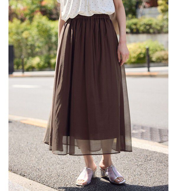 Rope&rsquo;Picnic「エアリーシアーギャザーロングスカート」|スカート|