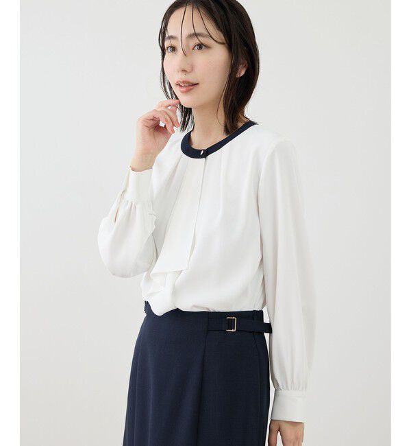 Rope&rsquo;Picnic「【WEB限定サイズ】配色アソートボウタイフウブラウス」|シャツ・ブラウス|