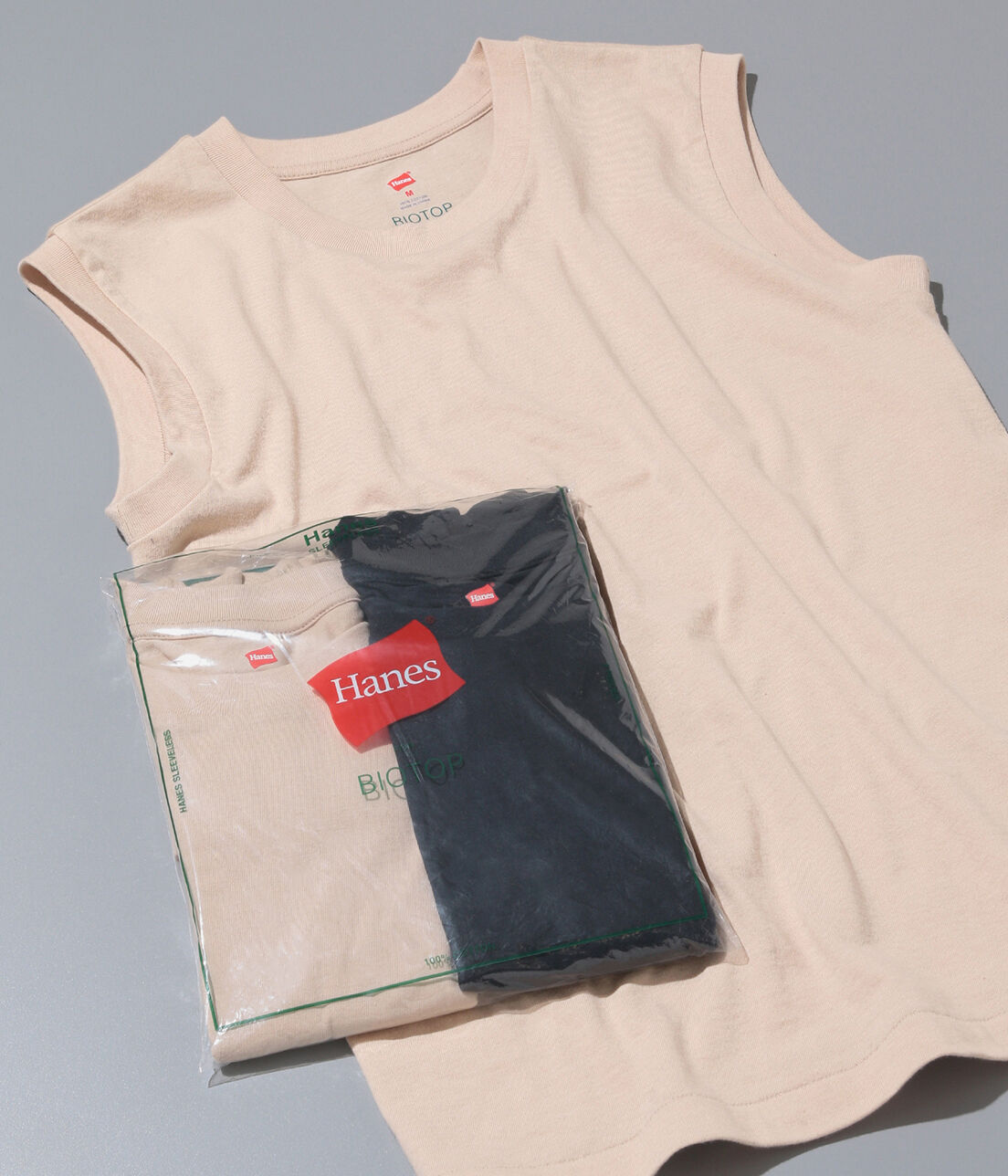 ADAM ET ROPE'「【Hanes for BIOTOP】Sleeveless T-Shirts」|Tシャツ・カットソー|ベージュ(27)