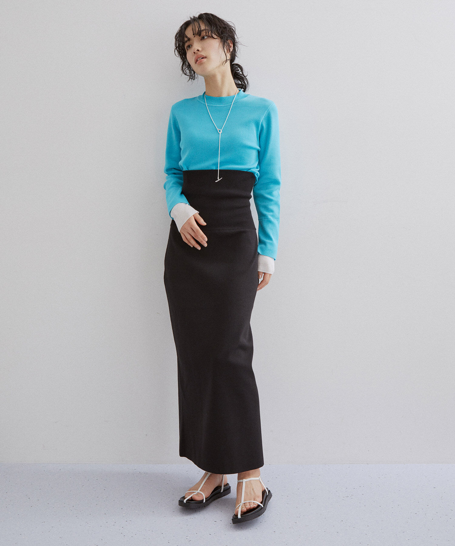 ADAM ET ROPE'「【サステナブル・セットアップ対応】ハイウエストリブニットスカート」|スカート|