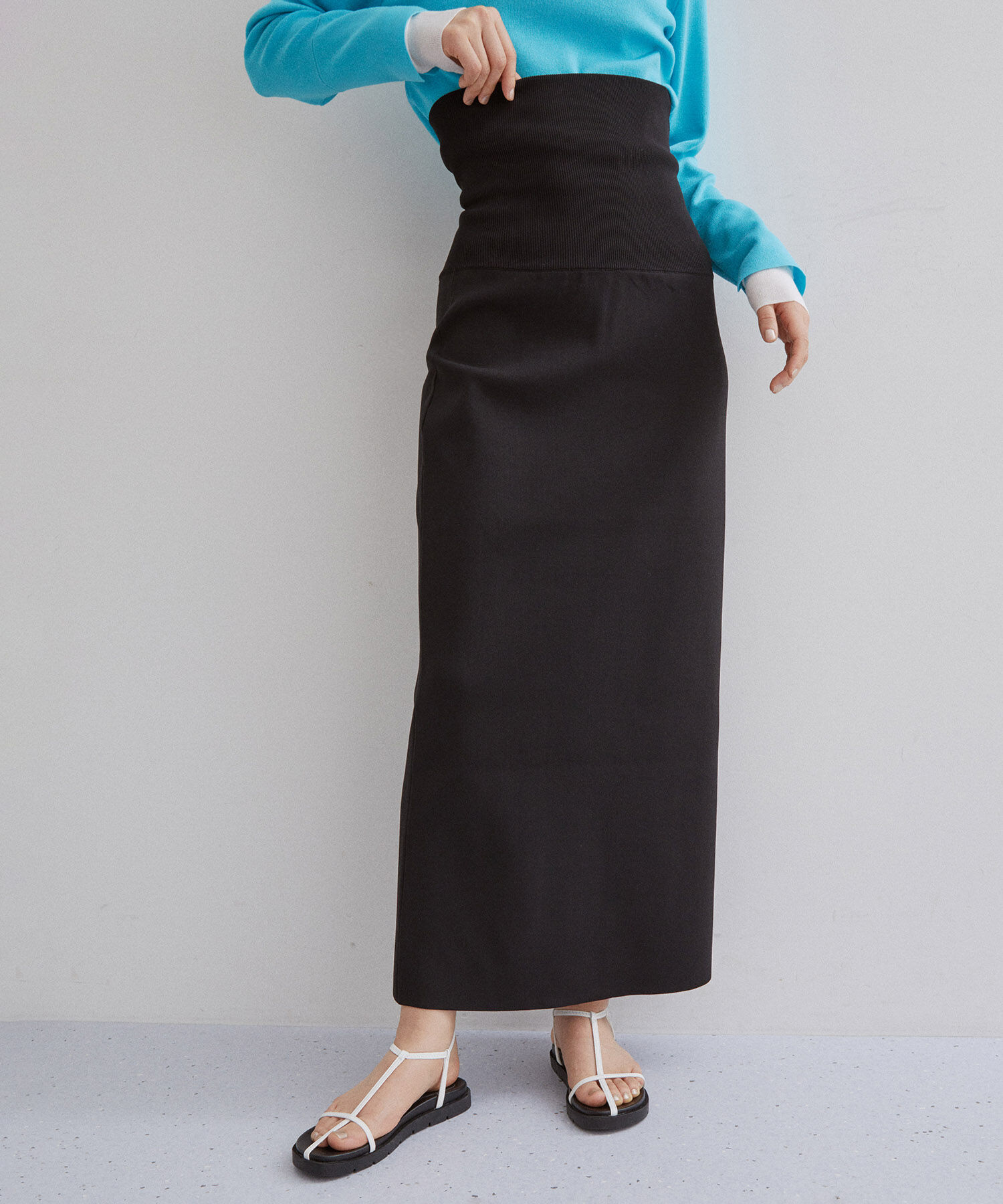 ADAM ET ROPE'「【サステナブル・セットアップ対応】ハイウエストリブニットスカート」|スカート|