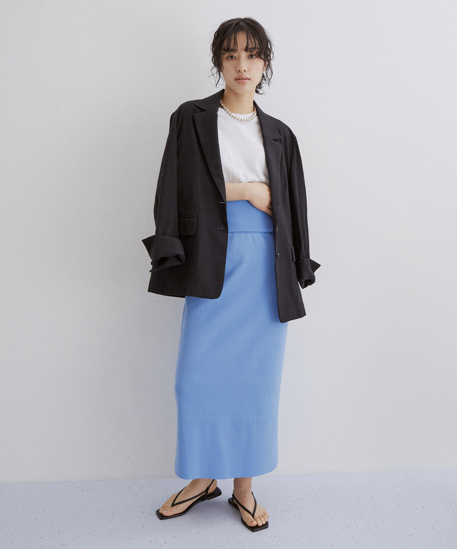 ADAM ET ROPE'「【サステナブル・セットアップ対応】ハイウエストリブニットスカート」|スカート|