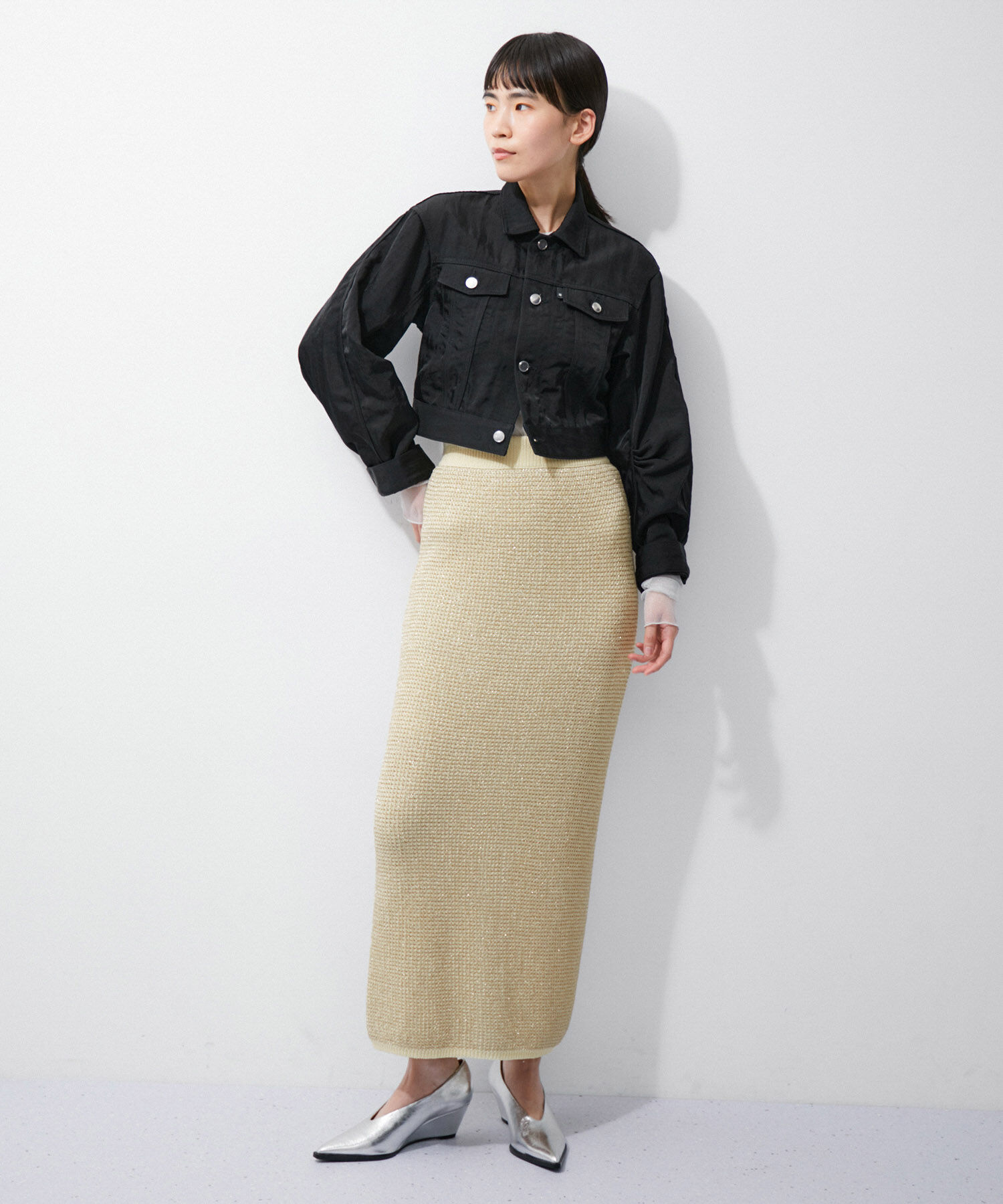 ADAM ET ROPE'「ラメパターンニットスカート」|スカート|