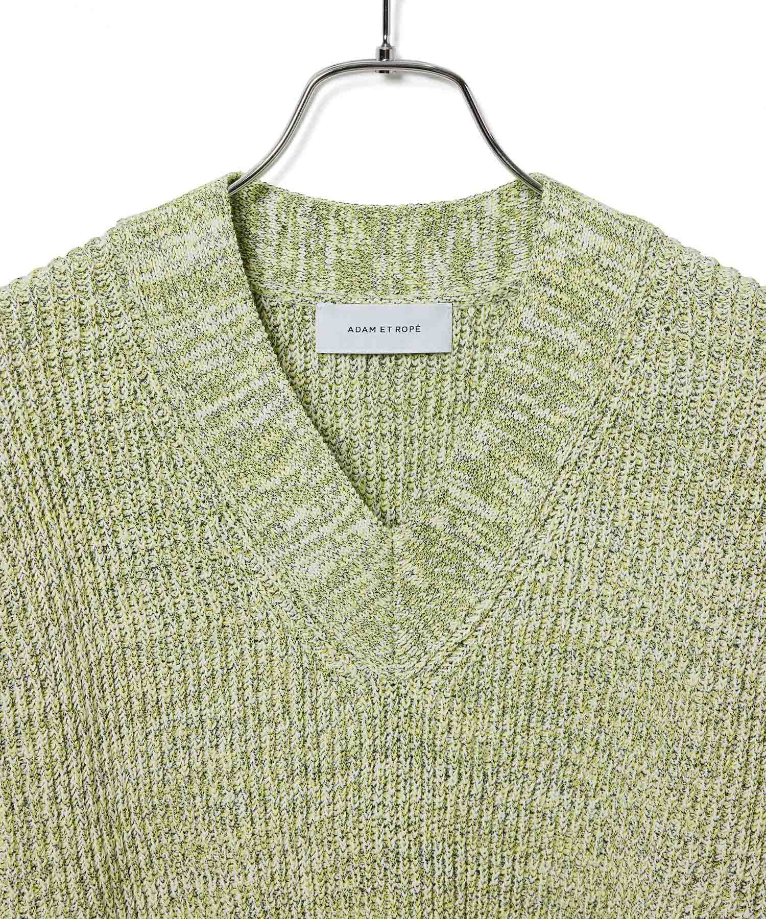 ADAM ET ROPE'「【サステナブル・洗える】ペーパーヤーンミックスニットベスト」|ベスト・ジレ|