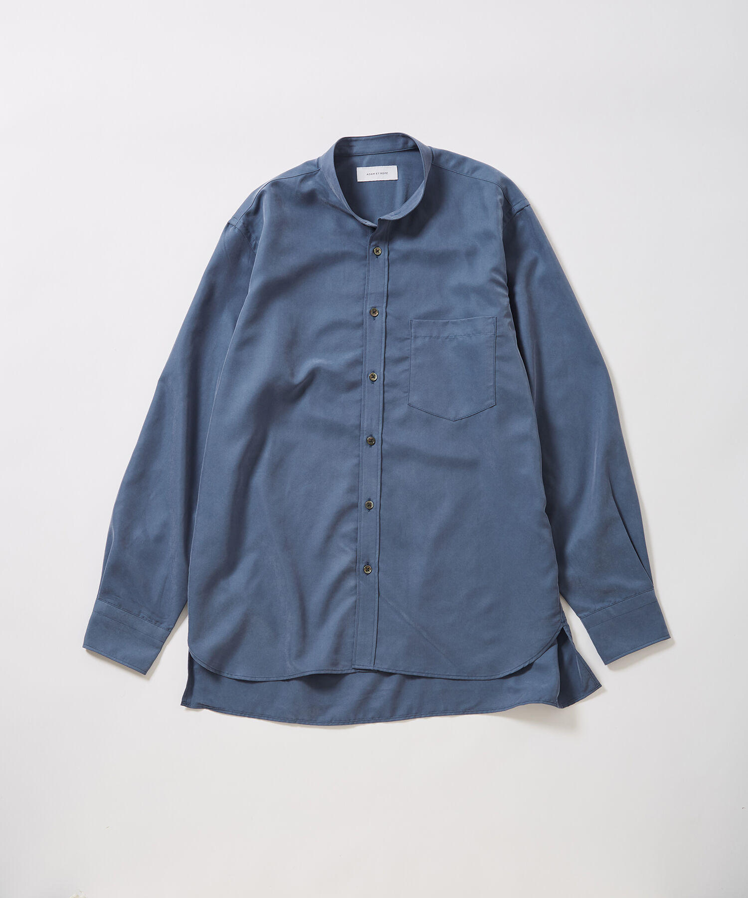 ADAM ET ROPE'「《定番》レーヨンスエード バンドカラーシャツ / ユニセックス」|シャツ・ブラウス|