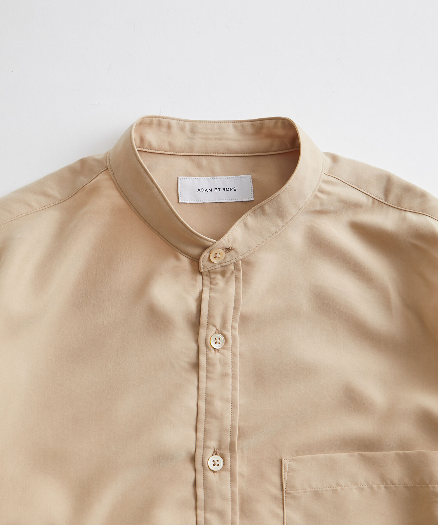 ADAM ET ROPE'「《定番》レーヨンスエード バンドカラーシャツ / ユニセックス」|シャツ・ブラウス|