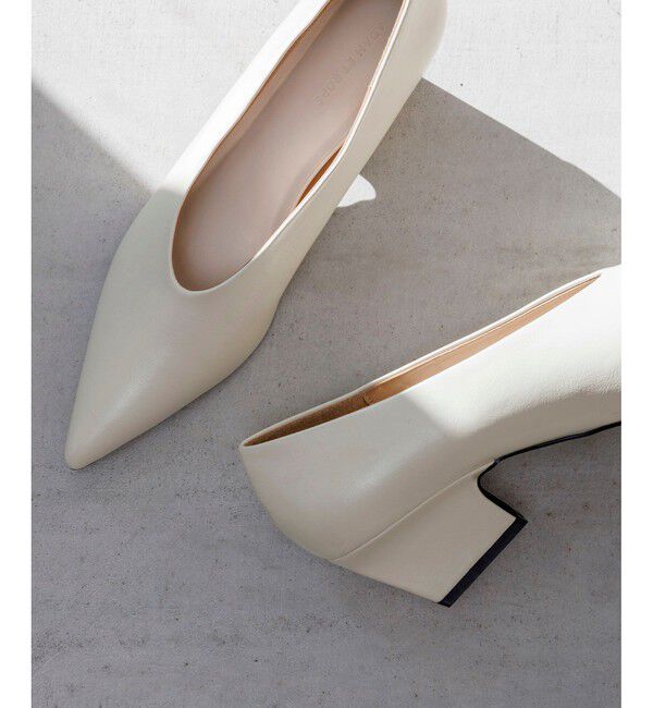 ADAM ET ROPE'「フォルムヒールポインテッドパンプス」|パンプス|シロメイン