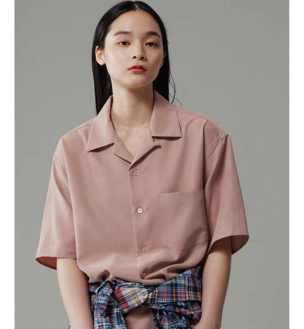 ADAM ET ROPE'「リラックス ドレープ レーヨン オープンカラーシャツ  / ロングシーズン着用可能」|シャツ・ブラウス|