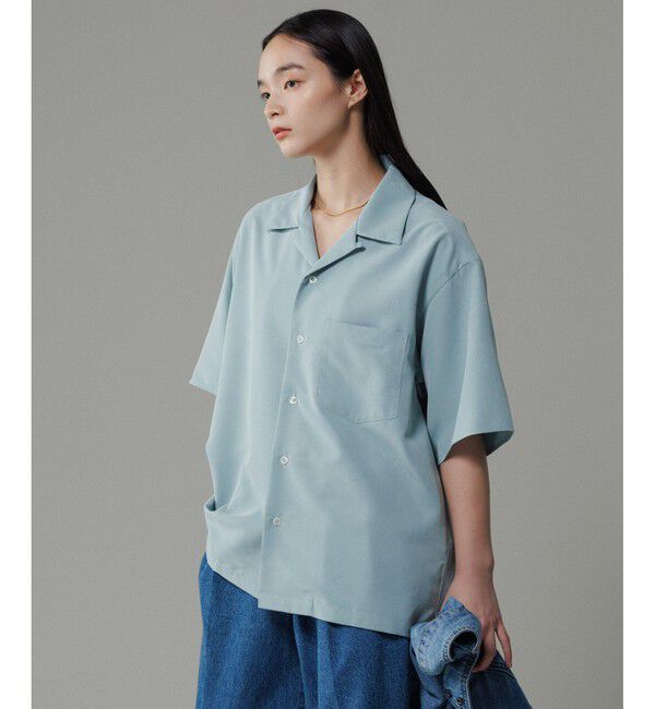 ADAM ET ROPE'「リラックス ドレープ レーヨン オープンカラーシャツ  / ロングシーズン着用可能」|シャツ・ブラウス|