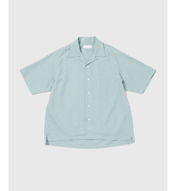 ADAM ET ROPE'「リラックス ドレープ レーヨン オープンカラーシャツ  / ロングシーズン着用可能」|シャツ・ブラウス|ライトグリン(33)