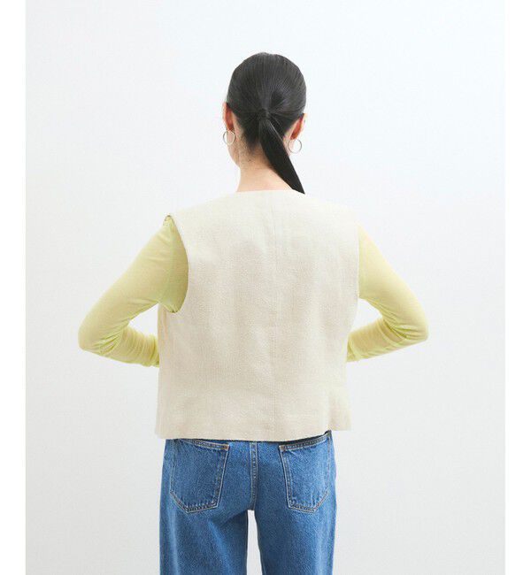 ADAM ET ROPE'「リネンMIXショートジレ」|ベスト・ジレ|