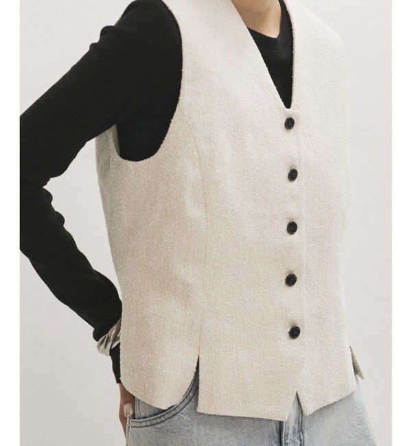 ADAM ET ROPE'「リネンMIXショートジレ」|ベスト・ジレ|