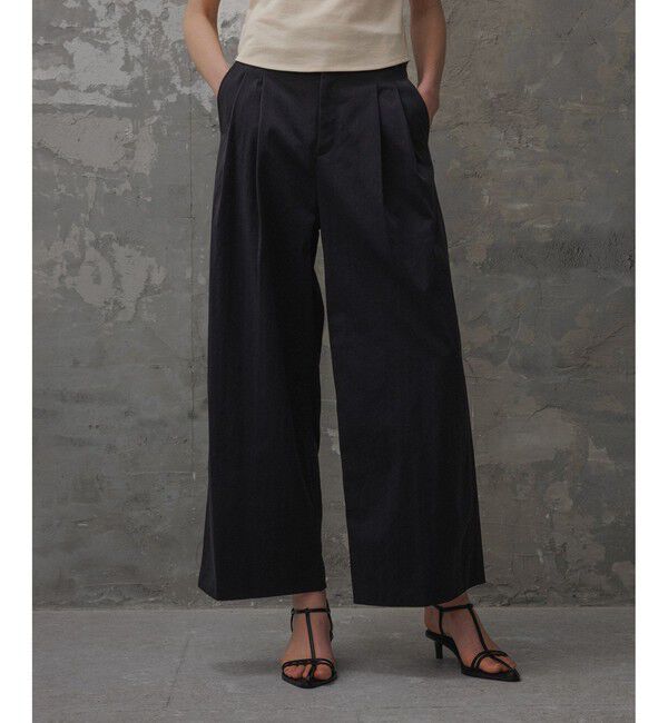 ADAM ET ROPE'「【EMOELLE】バイカラーベルトドレスパンツ」|チノ|