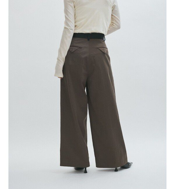 ADAM ET ROPE'「【EMOELLE】バイカラーベルトドレスパンツ」|チノ|