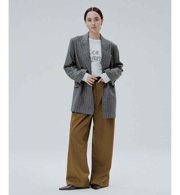 ADAM ET ROPE'「【EMOELLE】バイカラーベルトドレスパンツ」|チノ|