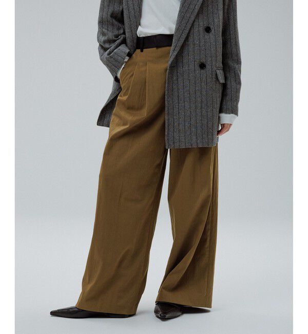 ADAM ET ROPE'「【EMOELLE】バイカラーベルトドレスパンツ」|チノ|