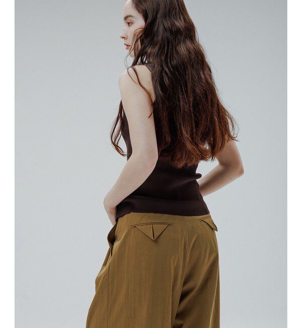 ADAM ET ROPE'「【EMOELLE】バイカラーベルトドレスパンツ」|チノ|