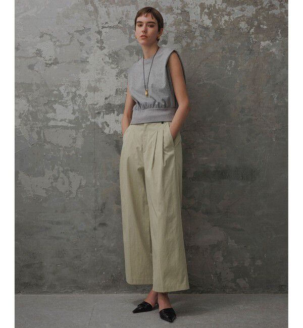 ADAM ET ROPE'「【EMOELLE】バイカラーベルトドレスパンツ」|チノ|