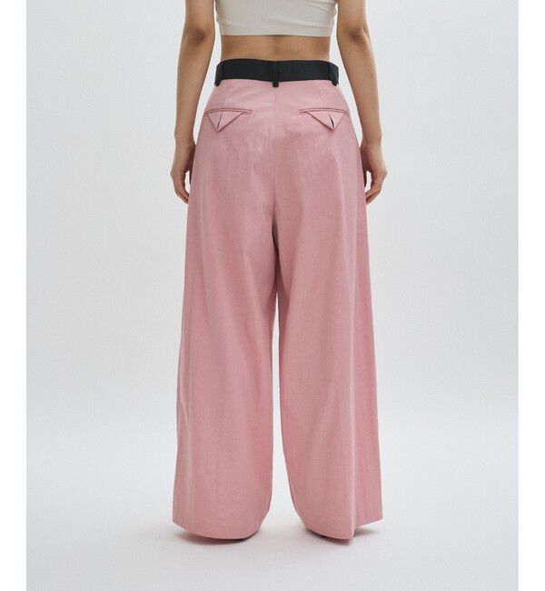 ADAM ET ROPE'「【EMOELLE】バイカラーベルトドレスパンツ」|チノ|