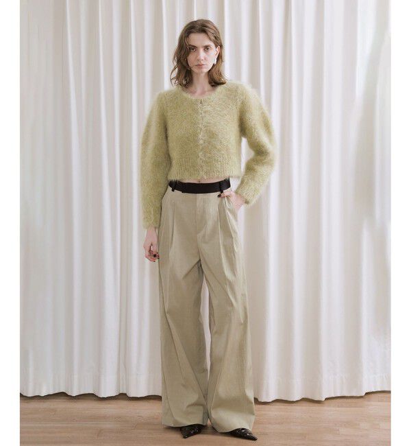 ADAM ET ROPE'「【EMOELLE】バイカラーベルトドレスパンツ」|チノ|